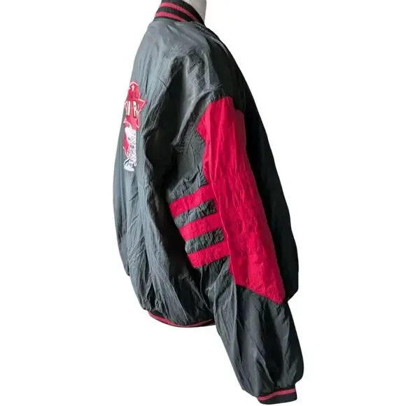 Vtg UNLV Runnin Rebels Jacket Logo 8 Men XL 90s Red Black Nylon Sideline Coat